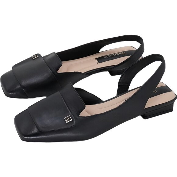 Franco Sarto Teagan Square Toe Slingback Flat Black US 7M EU 37 - Picture 2 of 6